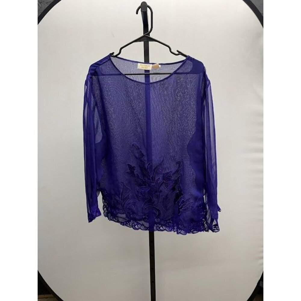 Victoria's Secret Vintage Gold Label Purple Sheer Top